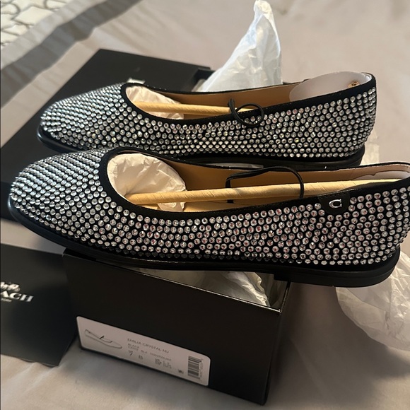 Brand New in Box Coach Bling Emila Crystal MJ Flats - Picture 3 of 8